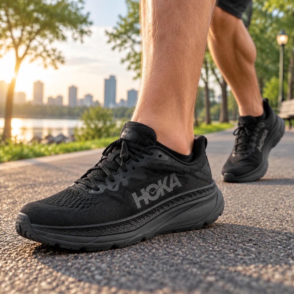 Hoka Running Shoes Black Gray Mens 9B Lightweight Trainer Sneakers